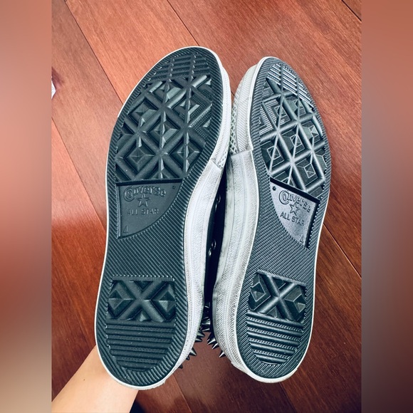 Converse platform Taylor All Star 70 High Top Sneaker Black and White with Studs - Picture 13 of 17